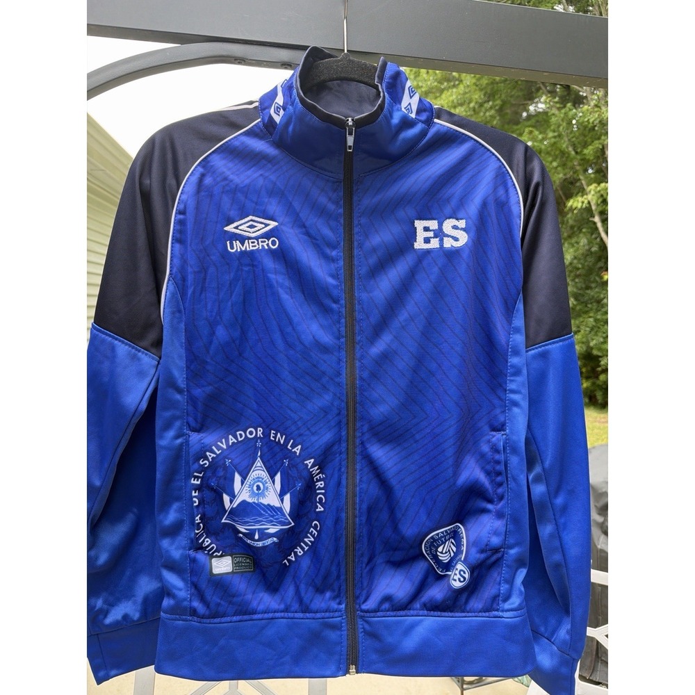 Umbro El Salvador Soccer Track Jacket Blue Full Zip Youth XL‎ Adult XS/S.   5199
